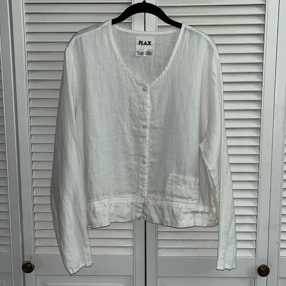 FLAX linen cardigan blazer jacket Lagenlook minimalist
